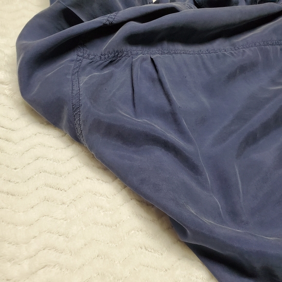 LUTAR CLASSICS MENS 100% SILK BLUE BUTTON UP SHIRT LARGE - Picture 5 of 8